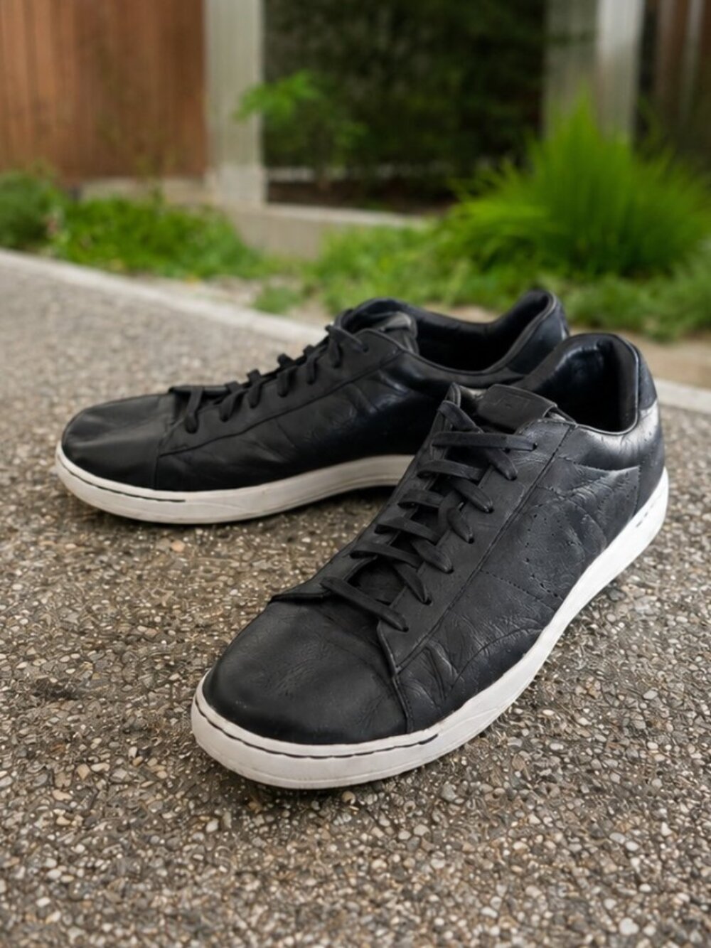 NIKE Tennis Classic Ultra Black Leather Sneakers Mens 13 Minimalist Monochrome